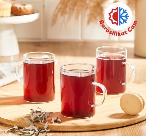 ELBİS BOROSİLİKAT 3 LÜ CAY BARDAK